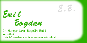 emil bogdan business card