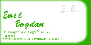 emil bogdan business card